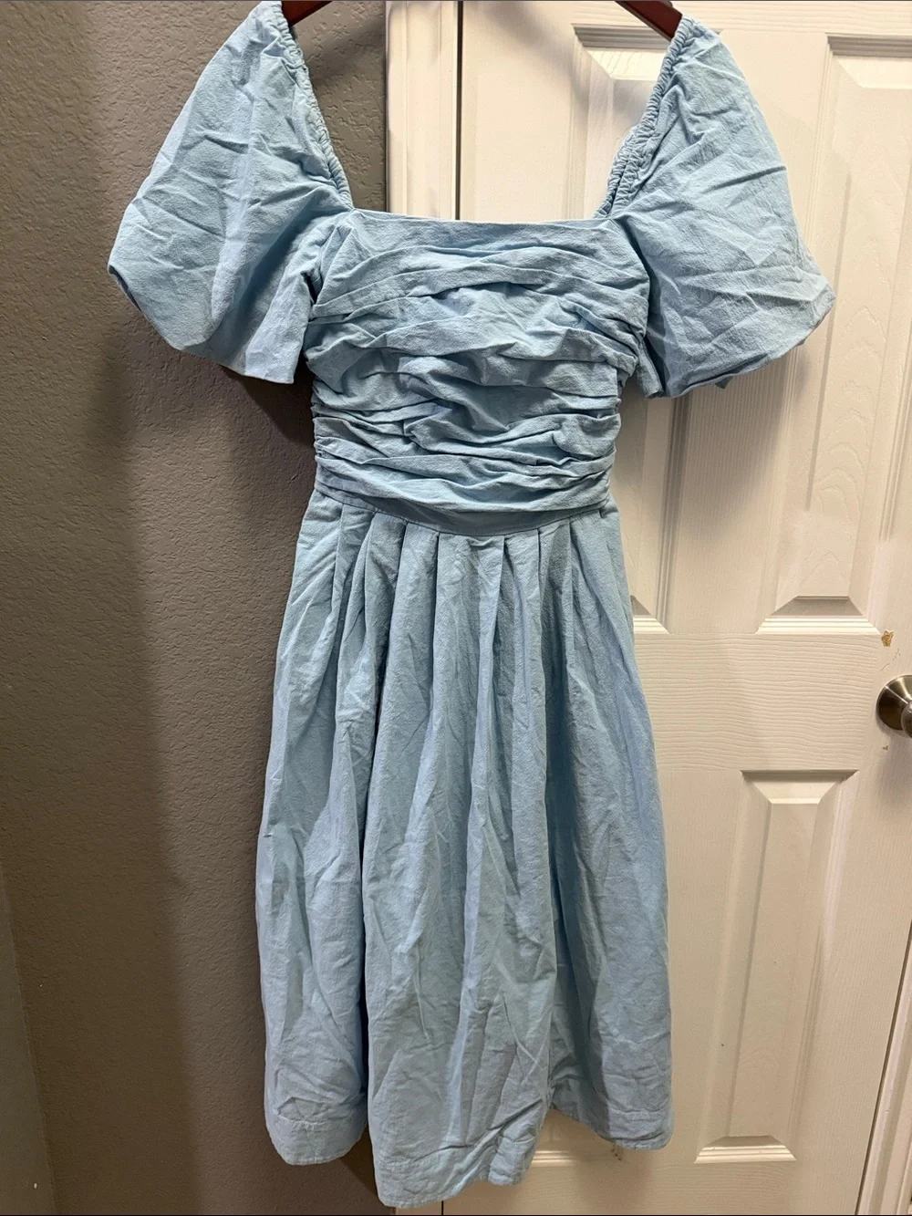 Free people ain’t she a beaut baby blue midi dress size small